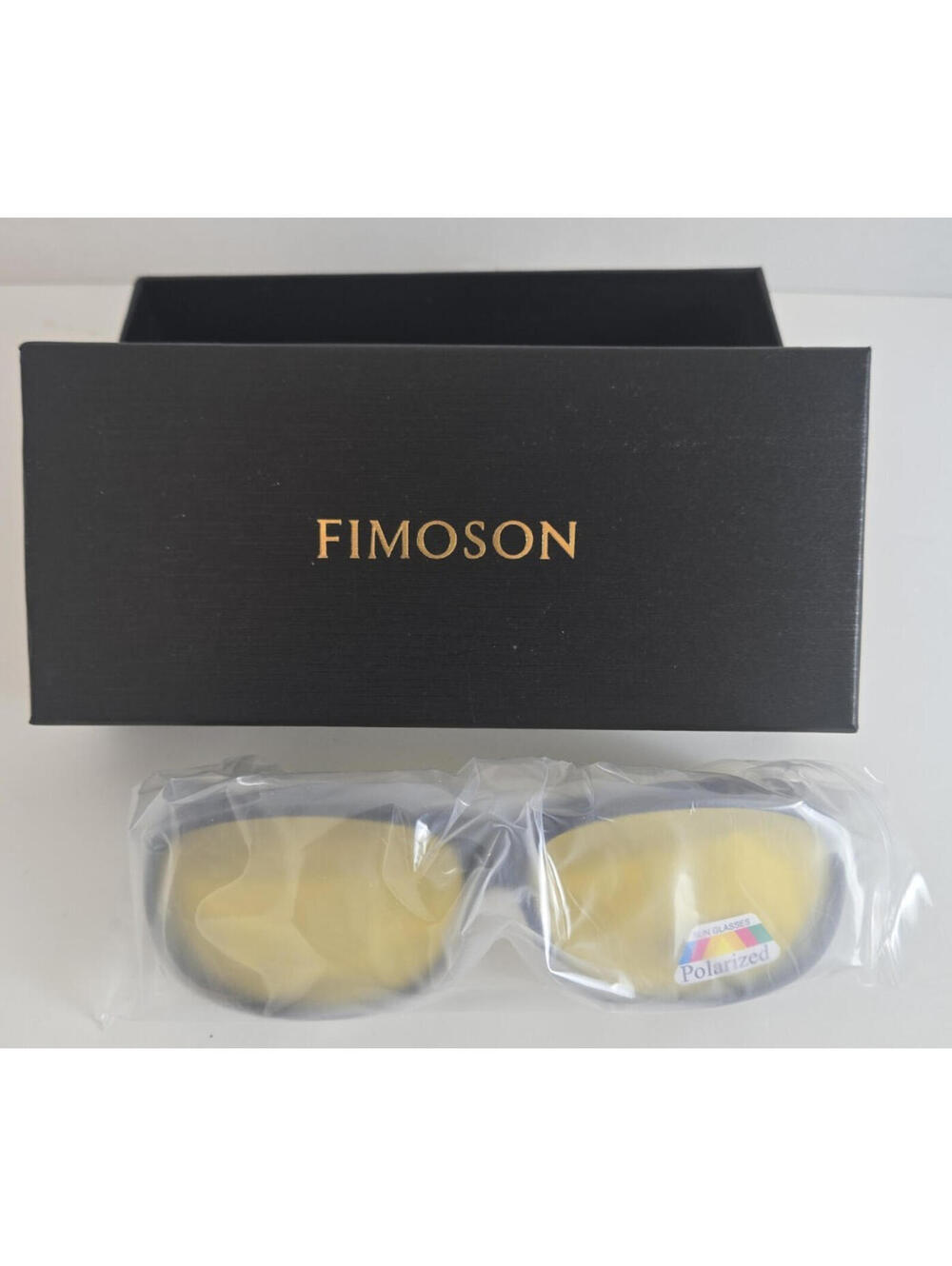 FIMOSON Night Driving Glasses Yellow Color Correcting Lens Black Geometric Frame